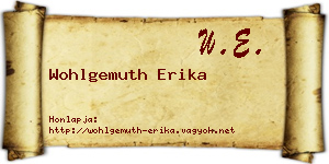Wohlgemuth Erika névjegykártya